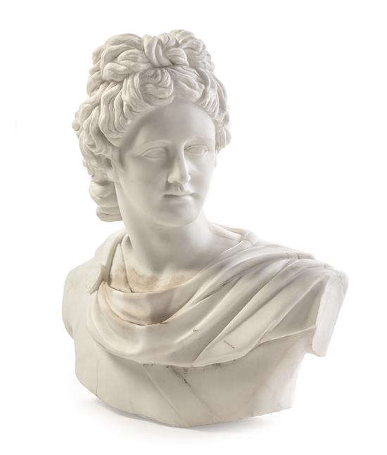 Appraisal: Sale Lot A Continental Marble Bust depicting a male figure