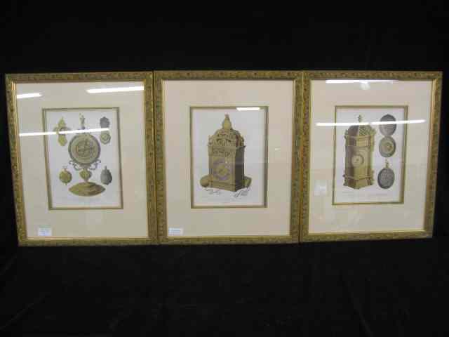 Appraisal: French Horological Engravings various clocks th century finely framed image