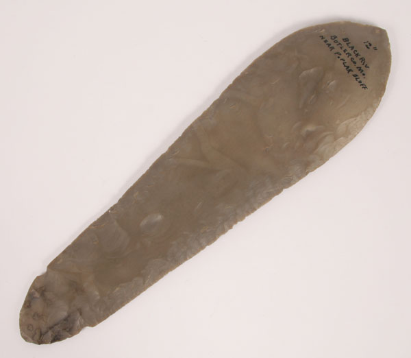 Appraisal: Exceptional notched Ramey knife found on the Black River Bulter