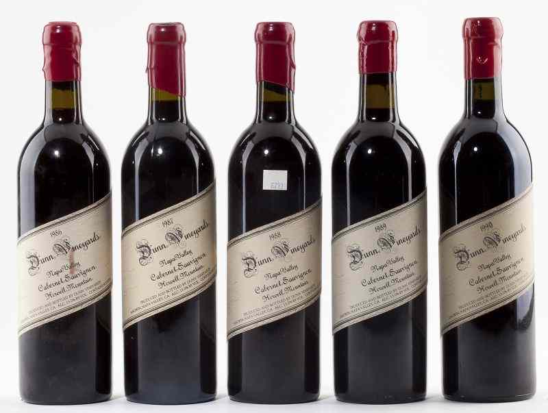 Appraisal: Dunn total bottles -year vertical Vintage Howell Mountain into neck