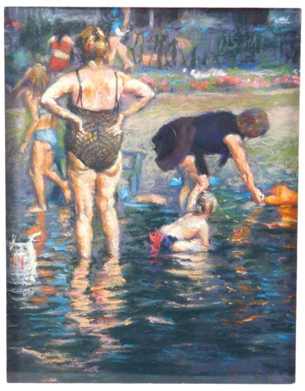 Appraisal: Philip Sigunick American st C The Bather pastel on paper