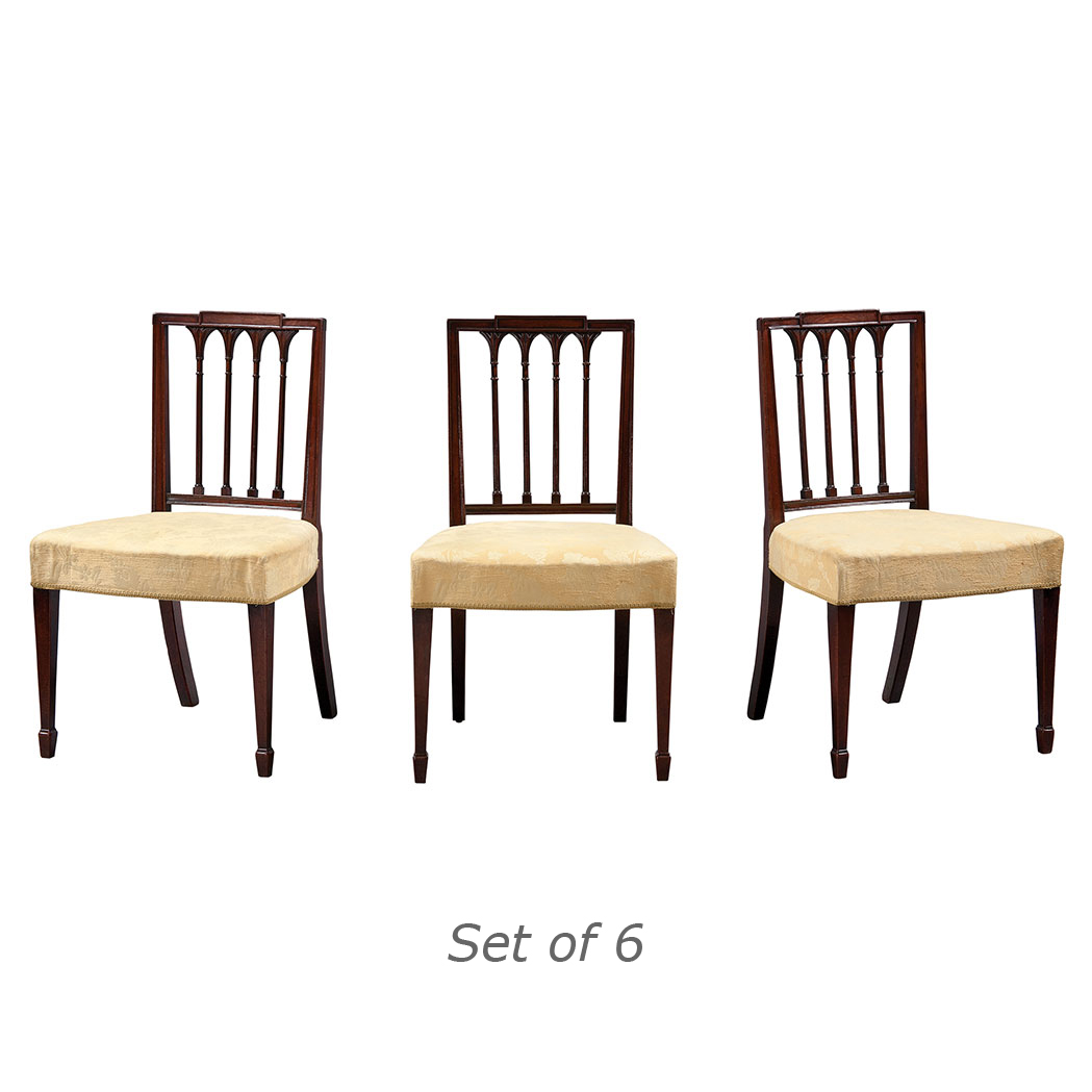 Appraisal: Set of Six George III Mahogany Dining Chairs Circa Each