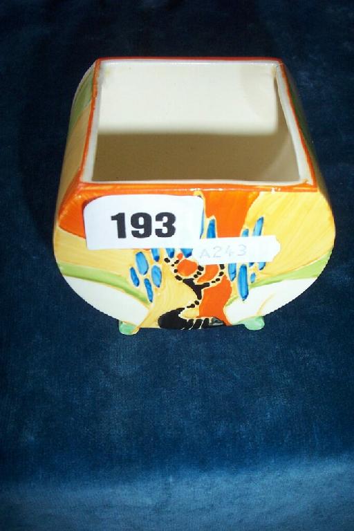 Appraisal: A Clarice Cliff Bizarre Fantasque jam pot base in the