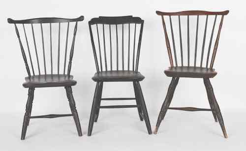 Appraisal: Three miscellaneous Windsor chairs th c together with a painted