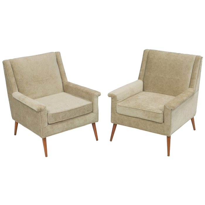 Appraisal: Paul McCobb lounge chairs pair by Calvin slightly rolled arms