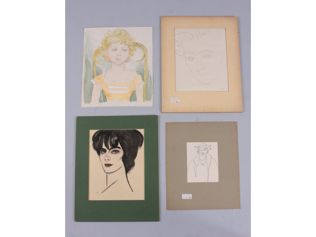 Appraisal: Emlin Etting PA - Four Portraits all unframed Estimate -