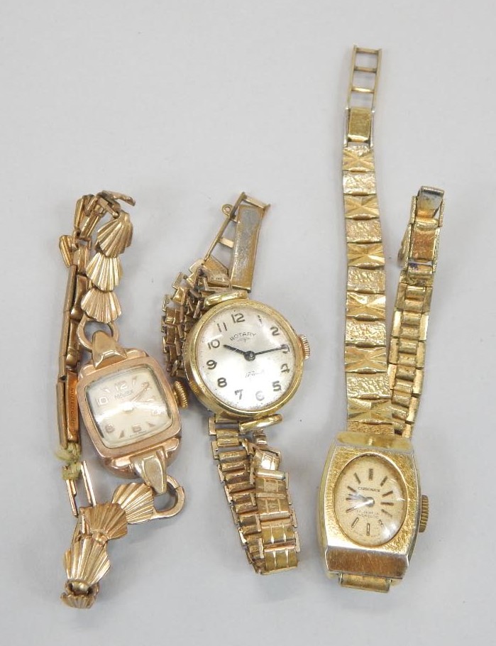 Appraisal: Three wristwatches to include a Majex ladies ct gold wristwatch