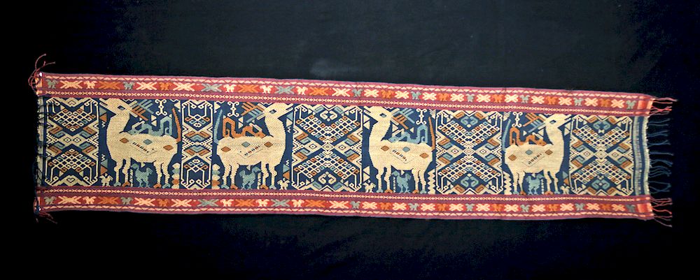 Appraisal: th C Indonesian Sumba Textile w Deer Southeast Asia Eastern