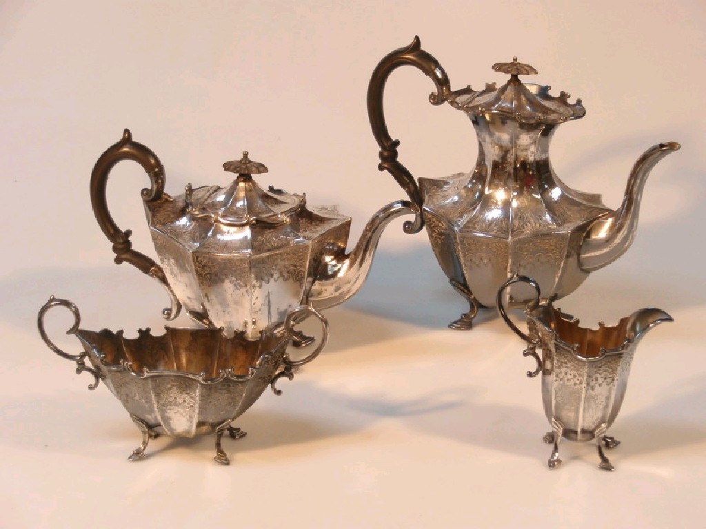 Appraisal: A late Victorian silver plated tea and coffee set of