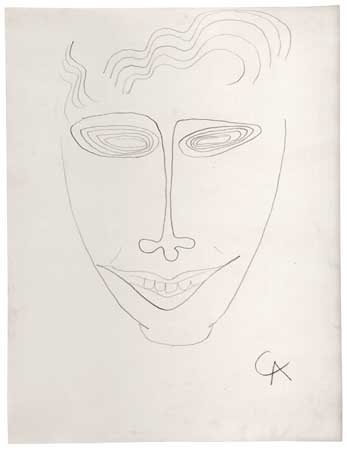 Appraisal: ALEXANDER CALDER Mask Pencil on cream wove paper x mm