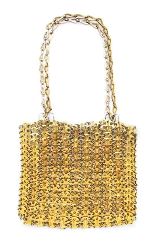 Appraisal: A Paco Rabanne Goldtone Chainmail Bag Labeled Paco Rabanne-Paris x