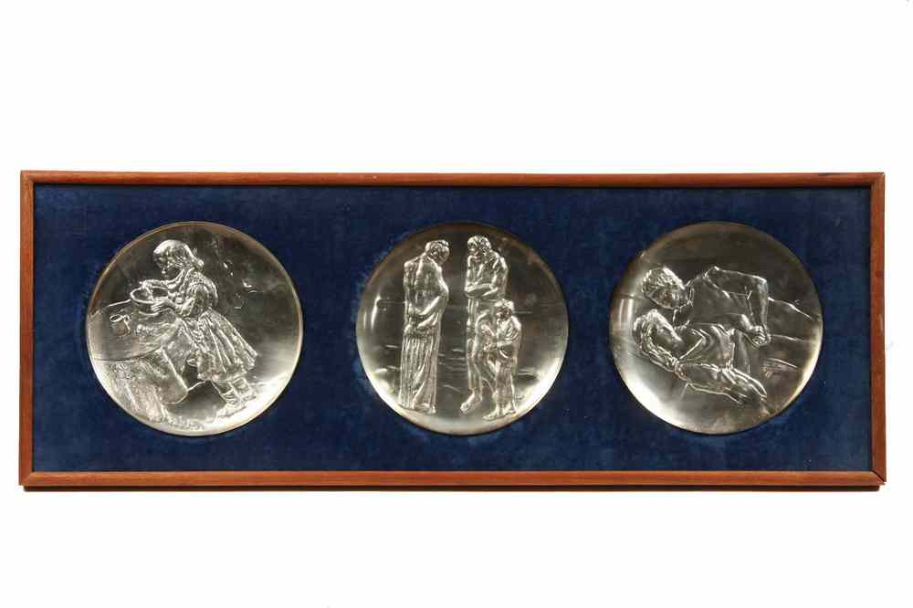 Appraisal: SILVER PLATES - pieces pure silver reproductions of Picasso's works