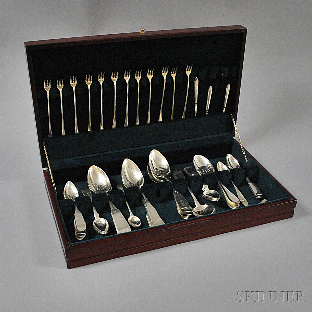 Appraisal: Assembled Set of Primarily American Coin Silver Flatware mostly spoons