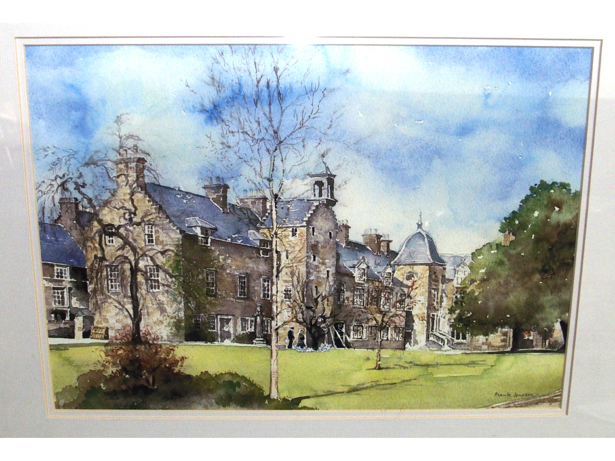 Appraisal: FRANK SPOSTON College grounds signed watercolour four golf flag and