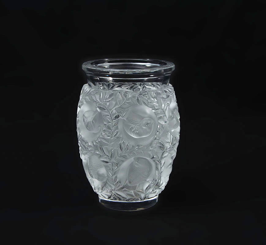 Appraisal: LALIQUE CRYSTAL BAGATELLE VASE Frosted and clear glass crystal vase