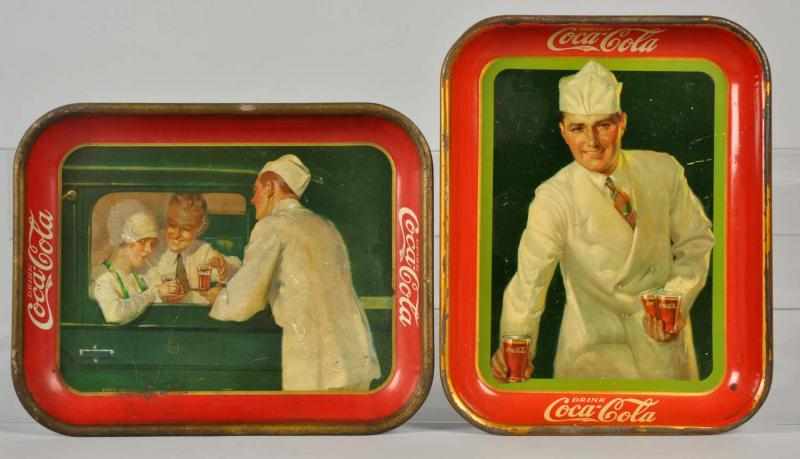 Appraisal: Coca-Cola Serving Trays The tray has a dull face with