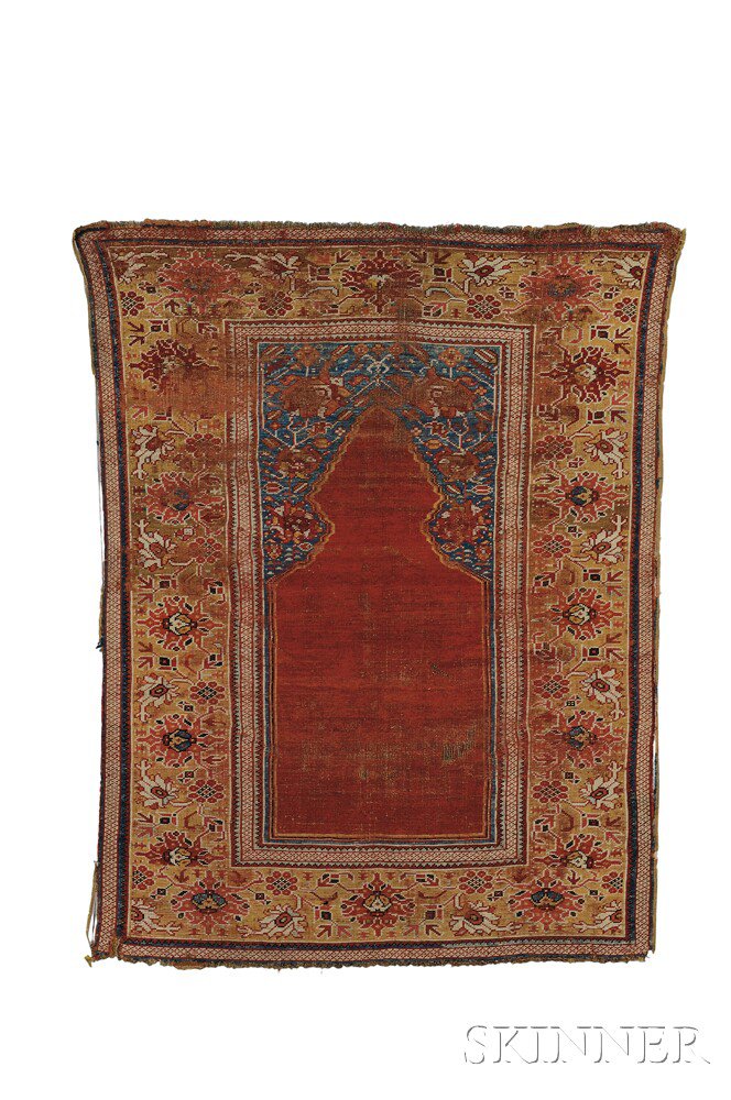 Appraisal: Transylvanian Prayer Rug West Anatolia early th century the empty