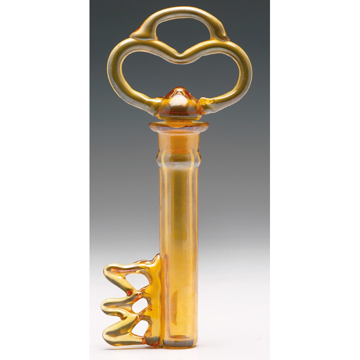 Appraisal: Rare Art Glass perfume bottle and stopper key shape in