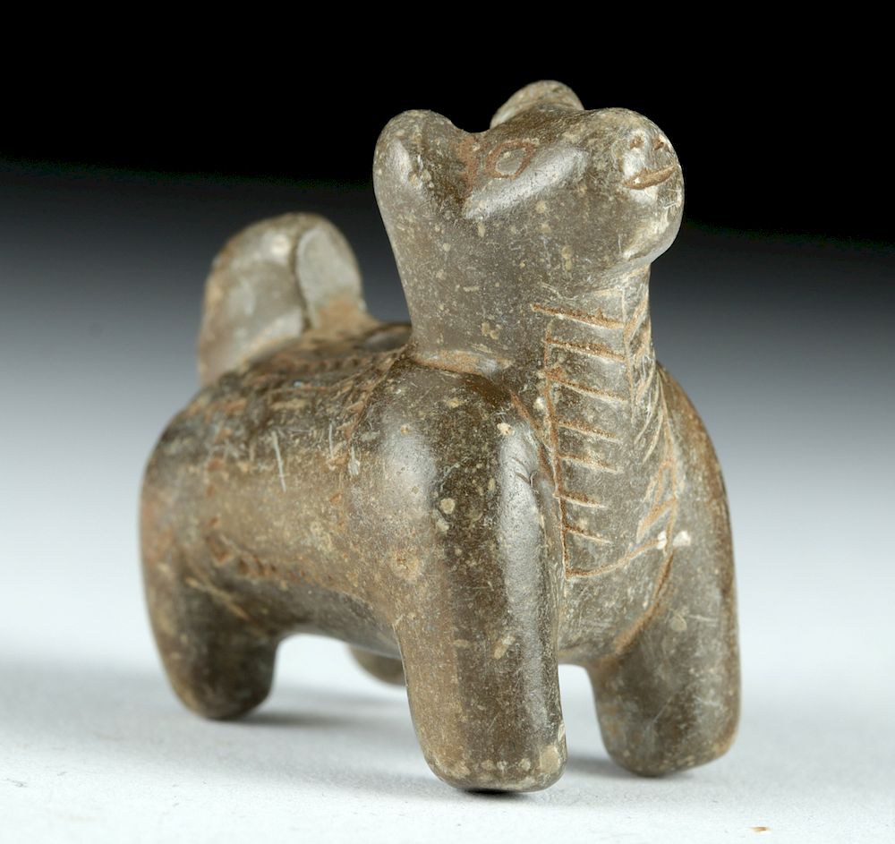 Appraisal: Adorable Moche Carved Stone Dog Amulet Originally Listed At Pre-Columbian