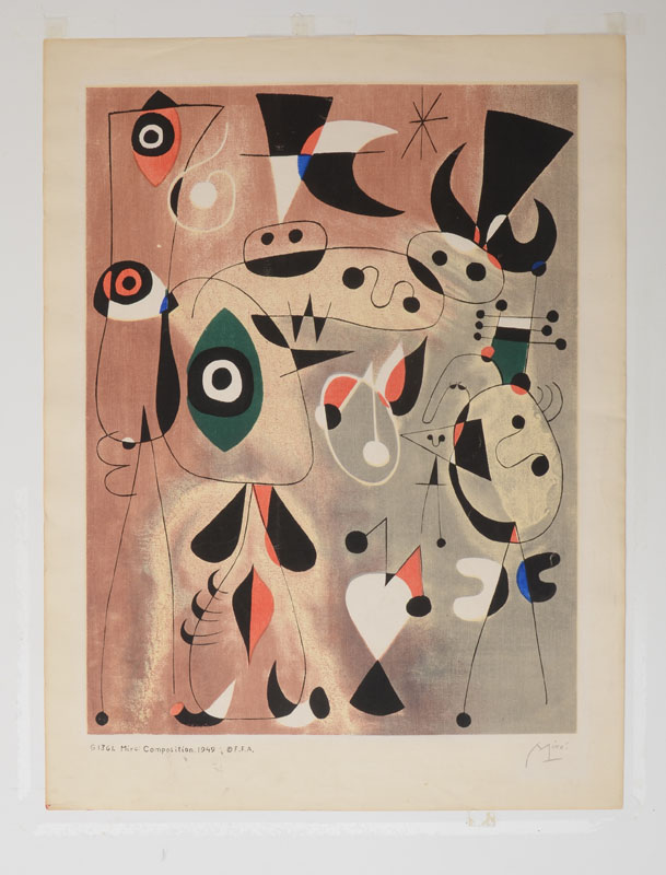 Appraisal: AFTER JOAN MIR - COMPOSITION Offset lithograph in colors on