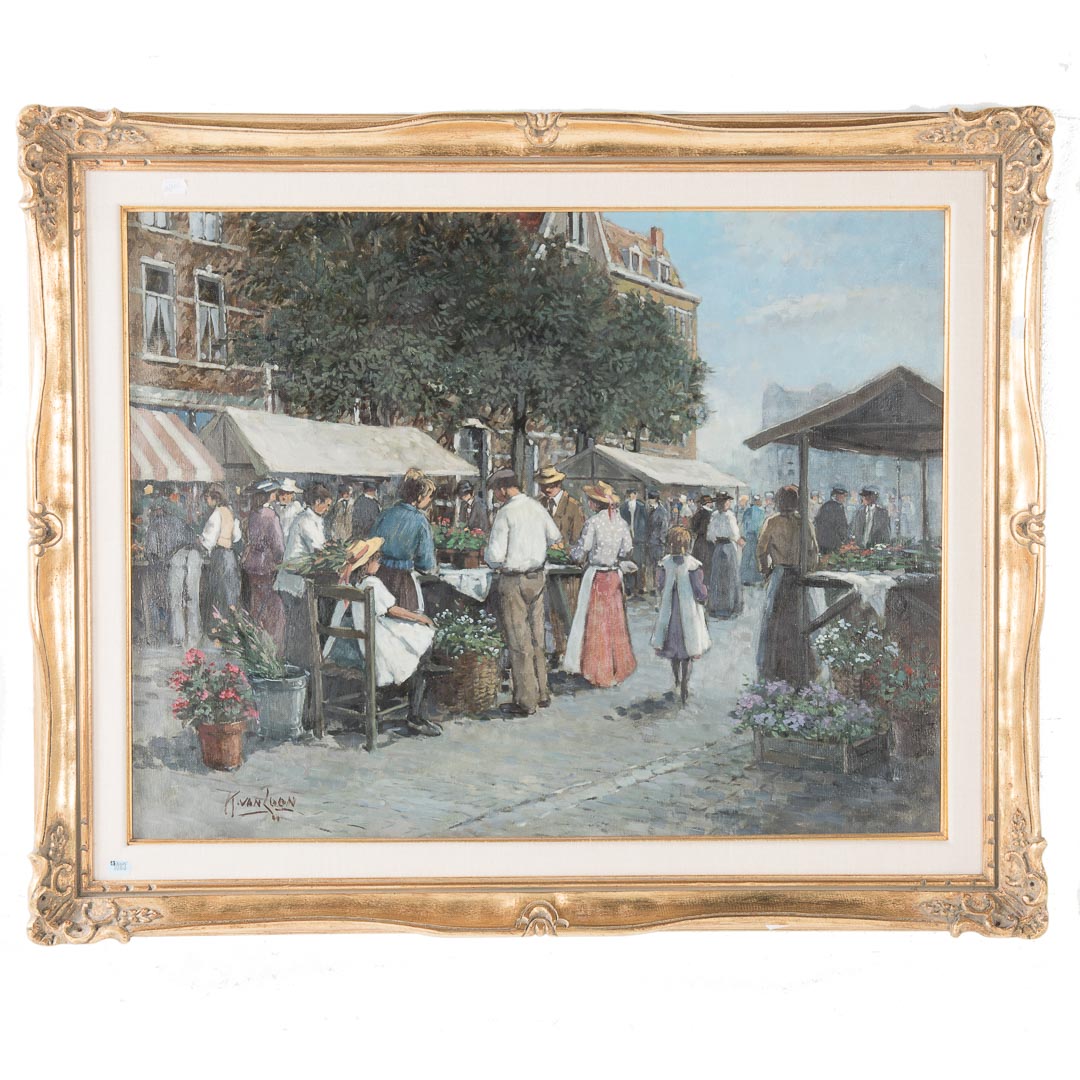 Appraisal: Kees Van Loon Flower Market oil Dutch b Oil on