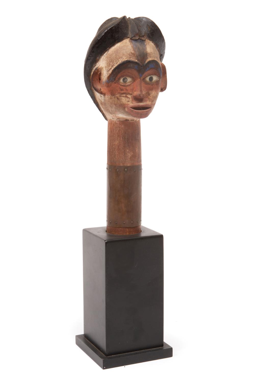 Appraisal: African Punu Carved and Painted Wood Head with long neck