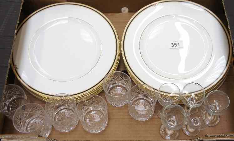 Appraisal: Wedgwood Clio Dinner Plates x and Royal Doulton Crystal Whisky