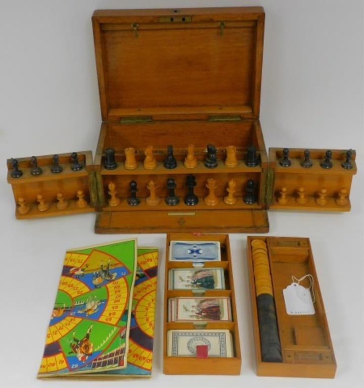 Appraisal: LATE TH CENTURY AUSTIN - MAKER - DUBLIN OAKboxed game