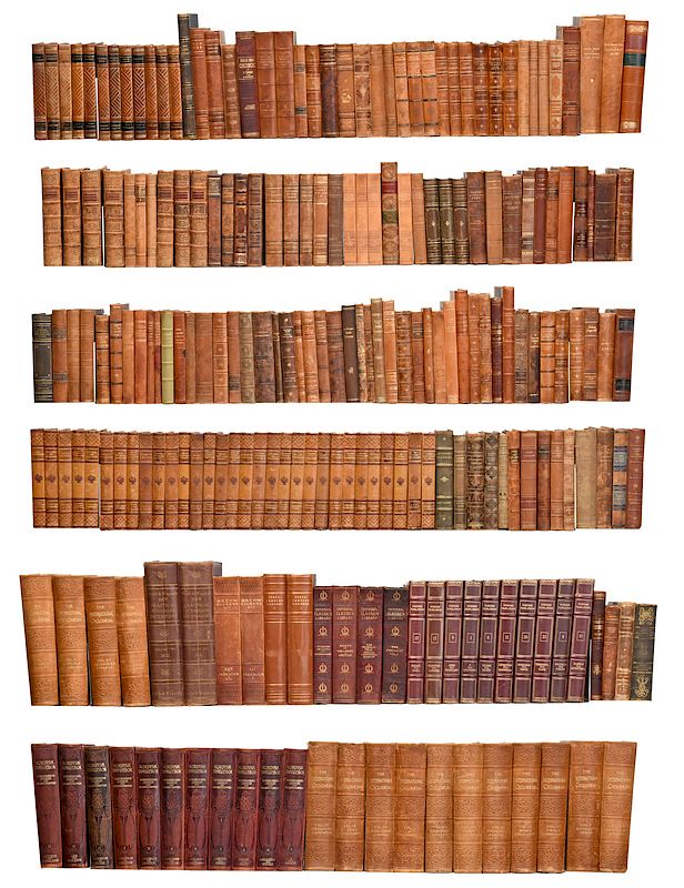 Appraisal: Over Books Foreign Language Library most three quarter leather bound