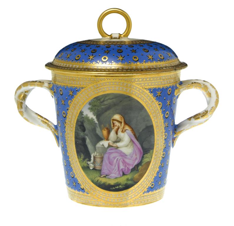 Appraisal: A FINE DERBY TWO HANDLED CUP AND COVER the cup