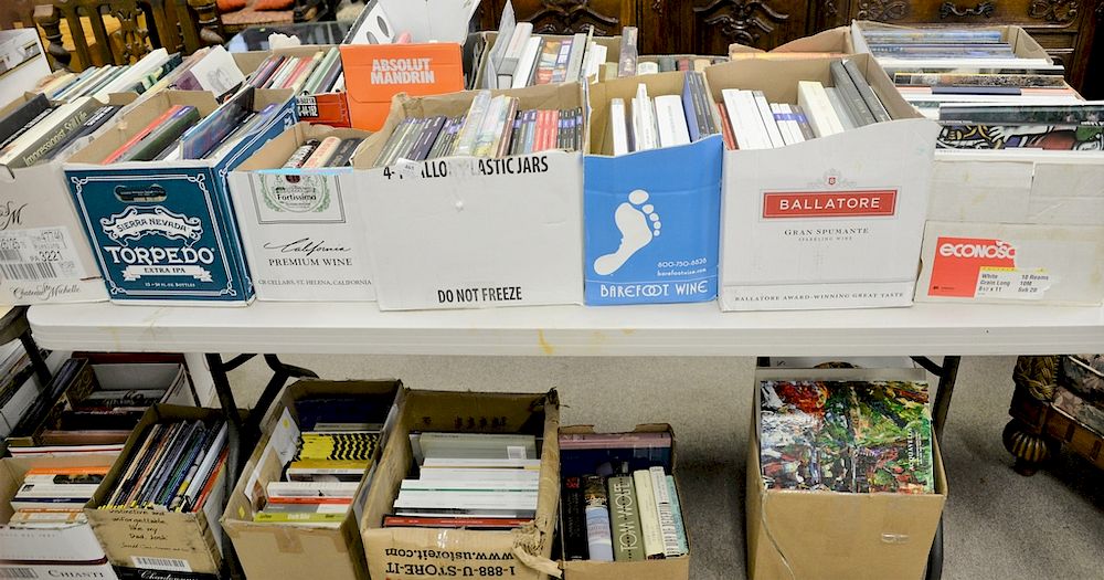 Appraisal: Approximately fifty-four boxes of books on top and below two