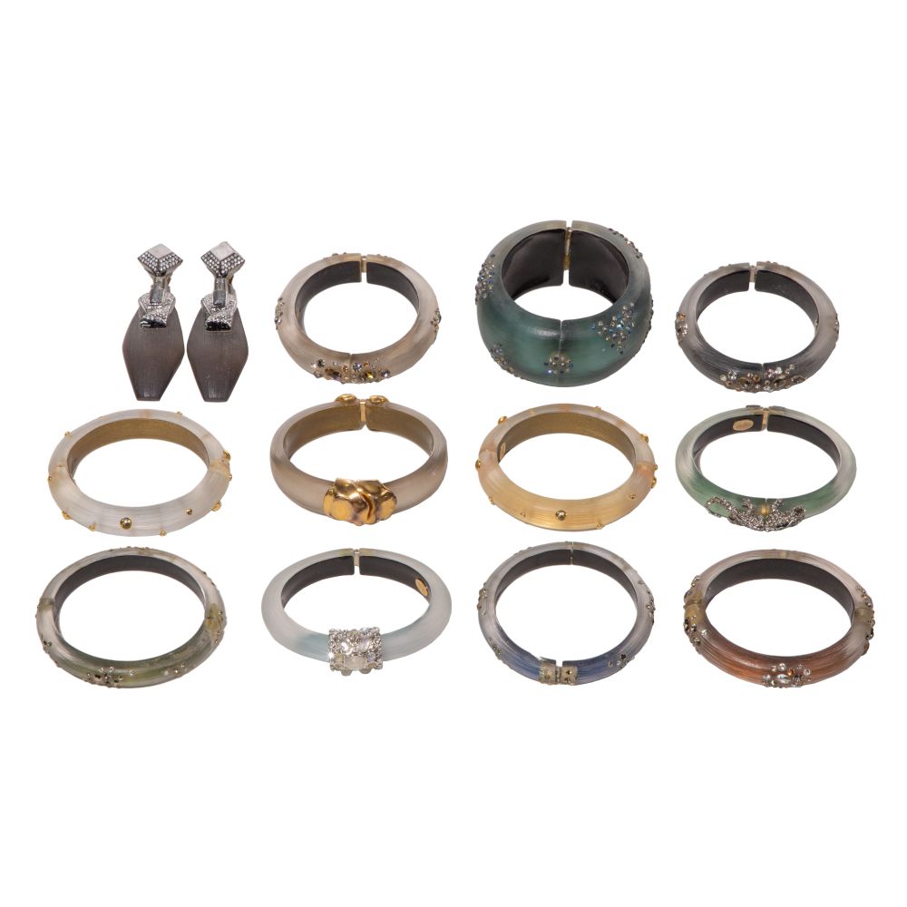 Appraisal: ALEXIS BITTAR HINGED BANGLE BRACELET AND EARRING ASSORTMENT items including