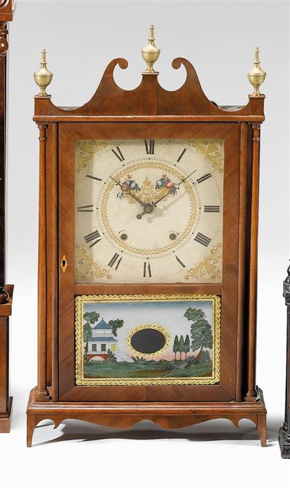 Appraisal: Federal mahogany pillar and scroll mantle clock eli samuel terry