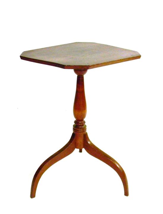 Appraisal: Candlestand American early th C square top with cut corners