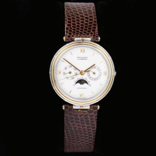 Appraisal: Gent's Moon Phase Perpetual Calendar Watch Van Cleef Arpels automatic