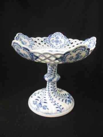 Appraisal: Meissen Porcelain ''Blue Onion'' Tall Compote basketweave openwork pedestal base