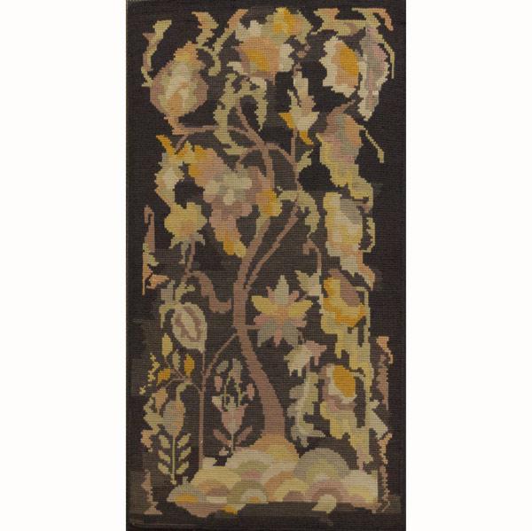 Appraisal: FOLK ART Hooked rug with Tree of Life style design