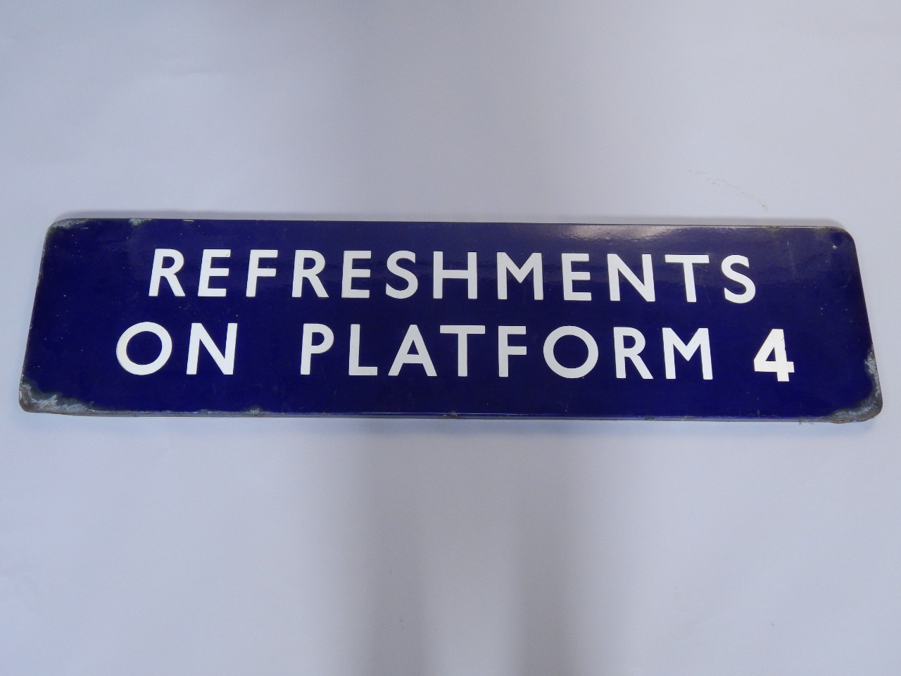 Appraisal: A British Rail enamel Platform sign Refreshments on Platform royal