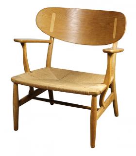 Appraisal: Danish Modern CH- lounge chair attributed to Hans Wegner for