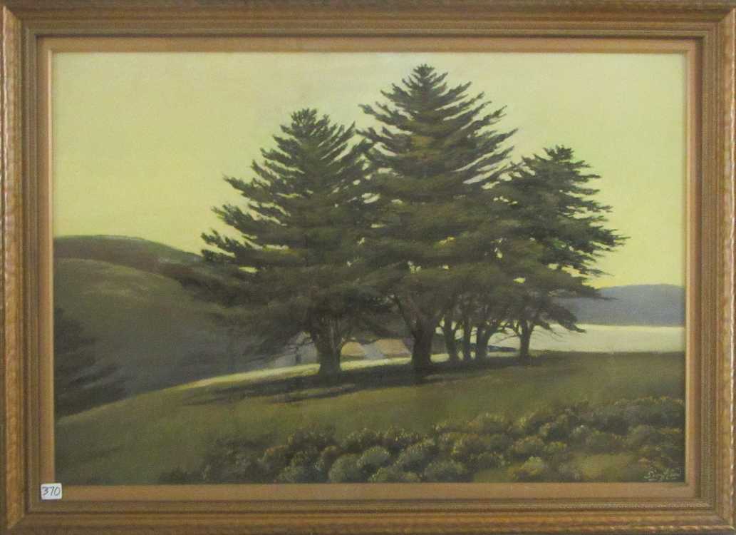 Appraisal: EDWIN SIEGFRIED PASTEL ON PAPER California - Cypress Trees on