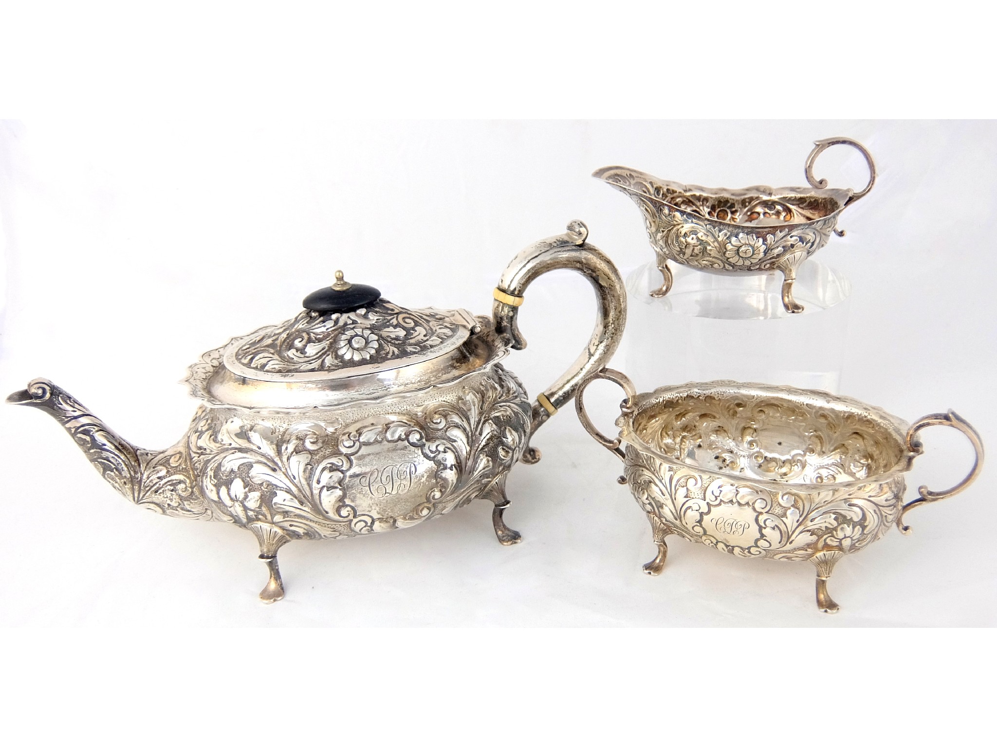 Appraisal: An Edwardian three piece silver tea serviceby Hamilton Inches Edinburgh