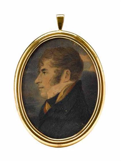 Appraisal: Attributed to William Birch - miniature portrait of commodore stephen