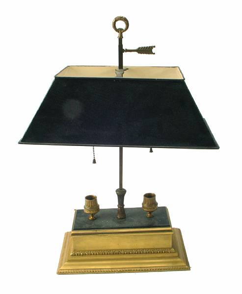 Appraisal: A bouillotte lamp th century height in width in depth