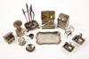 Appraisal: PCS MINIATURE SILVER - Including French pc Fireplace Tool Set