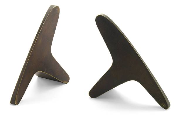 Appraisal: A Pair of Carl Aub ck bronze Anvil bookends s