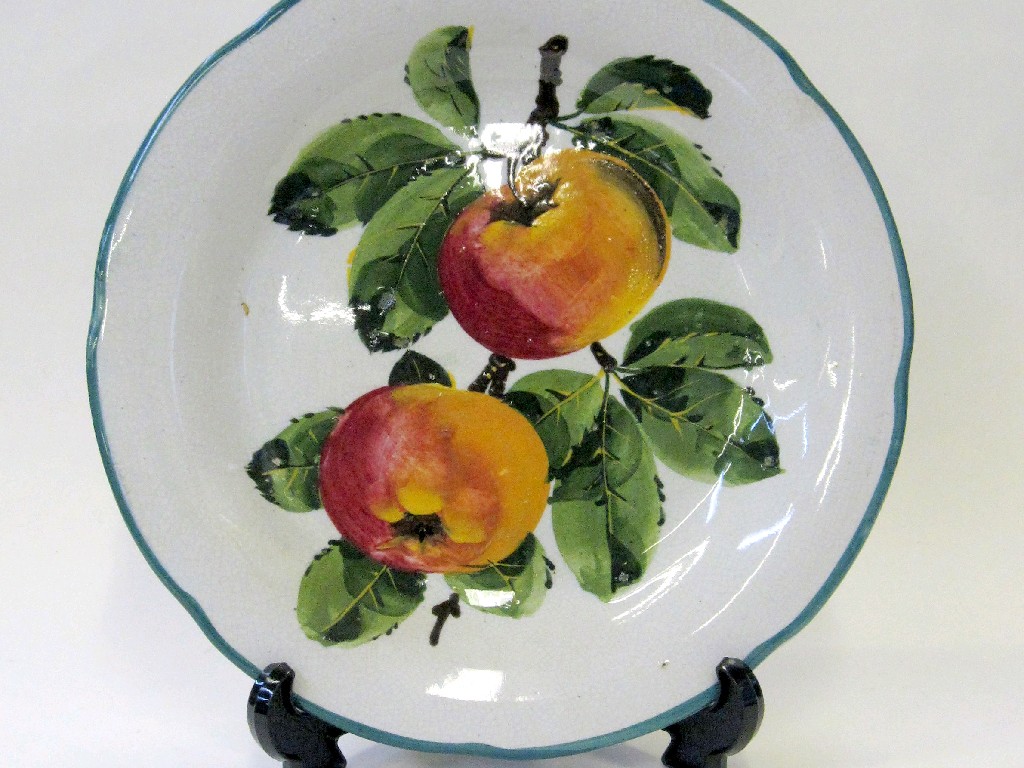 Appraisal: Wemyss apple decorated Gordon plate painted mark diameter