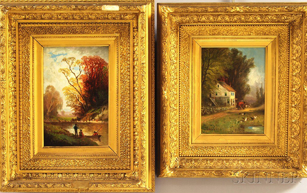 Appraisal: Charles Day Hunt American - Two Pastoral Landscapes Old Halfway