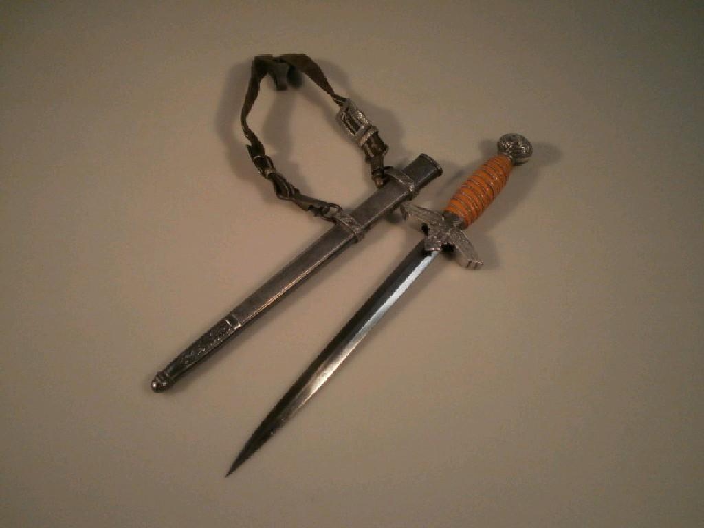 Appraisal: A reproduction Nazi Luftgaff type Dagger marked Ernst Pack Sohne