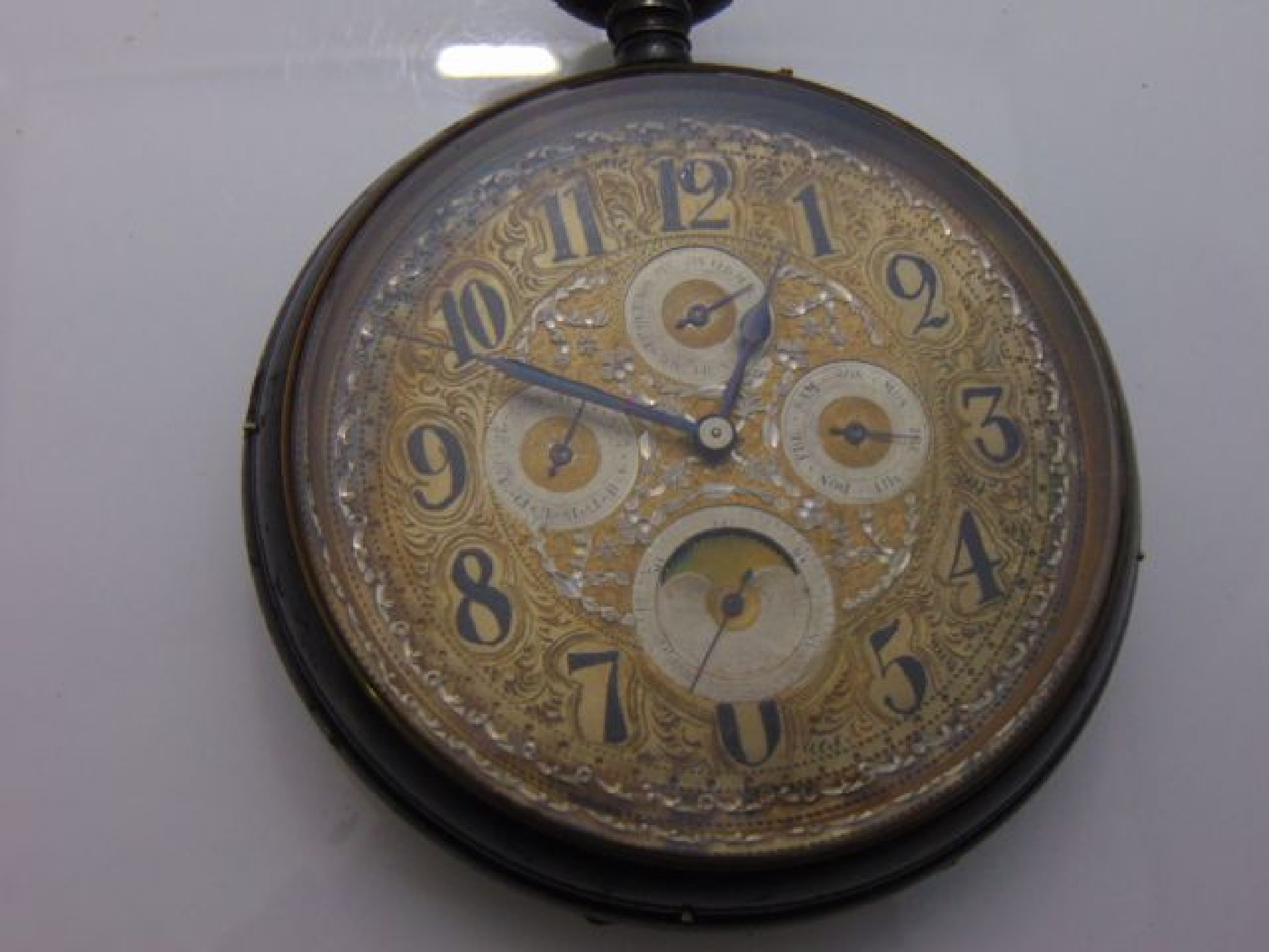 Appraisal: A white metal Goliath pocket watch the engraved gilt dial