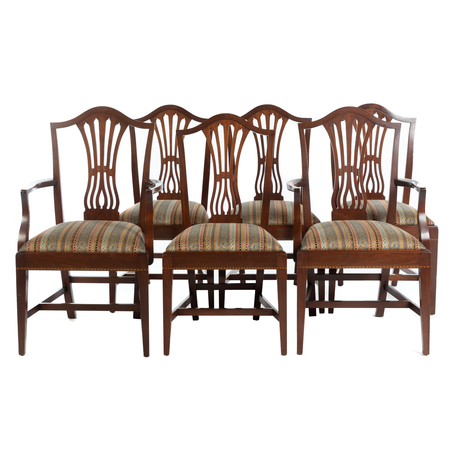 Appraisal: SET OF SIX POTTHAST BROTHERS MAHOGANY CHAIRS th century in